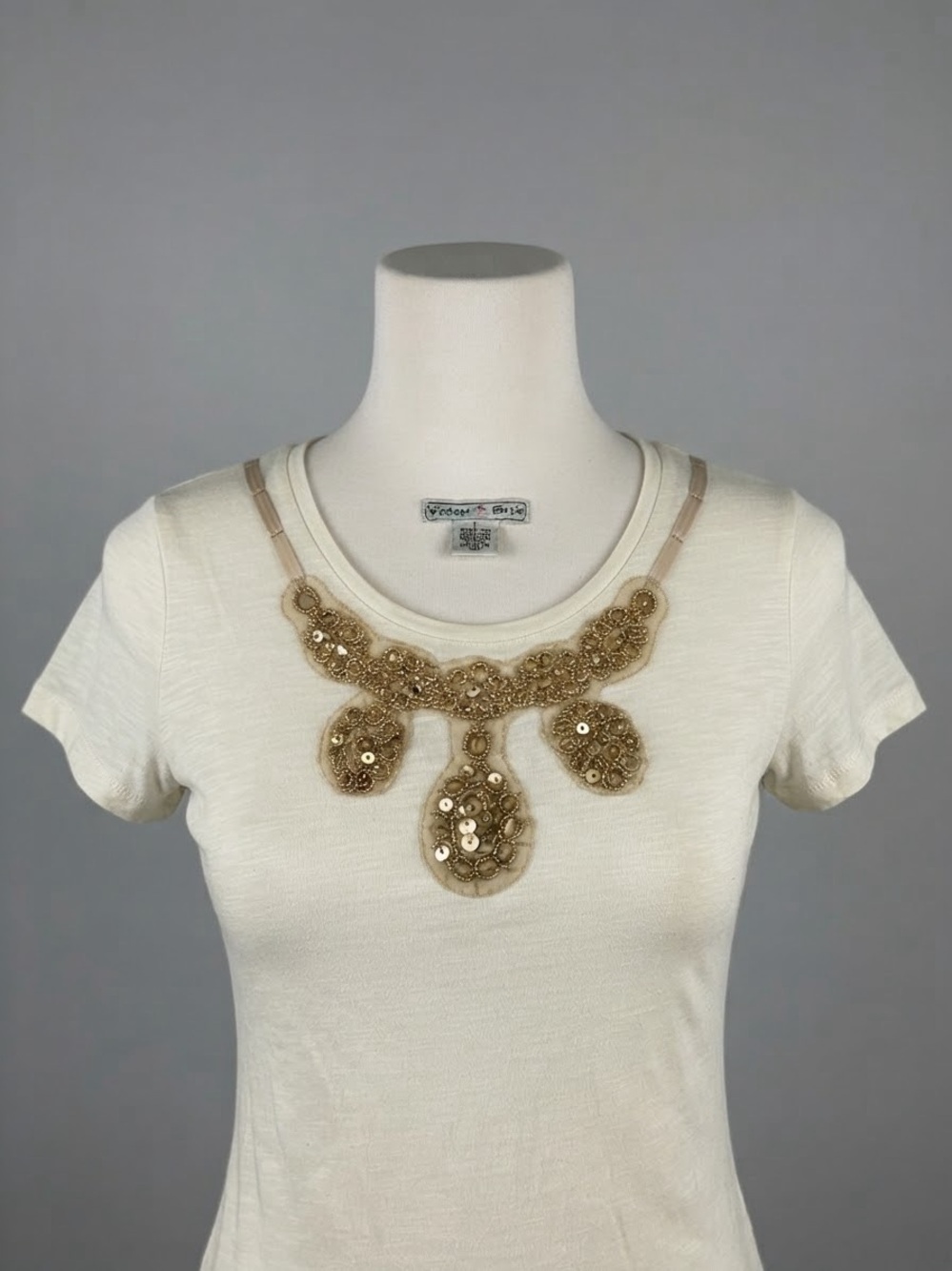 Vintage Suzie Gold Beaded Necklace Accent